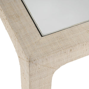 Butler Specialty Chatham Glass And Raffia Square Coffee Table - Modern Elegance With Textured Natural Finish Natural Saguran Raffia,Glass,Gmelina Arborea Wood 9153362-butler