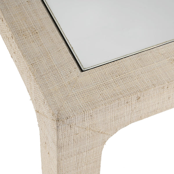 Butler Specialty Chatham Glass And Raffia Square Coffee Table - Modern Elegance With Textured Natural Finish Natural Saguran Raffia,Glass,Gmelina Arborea Wood 9153362-butler