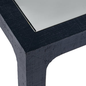 Butler Specialty Chatham Glass And Raffia Square Coffee Table - Modern Elegance With Textured Natural Finish Navy Blue Saguran Raffia,Glass,Gmelina Arborea Wood 9153410-butler