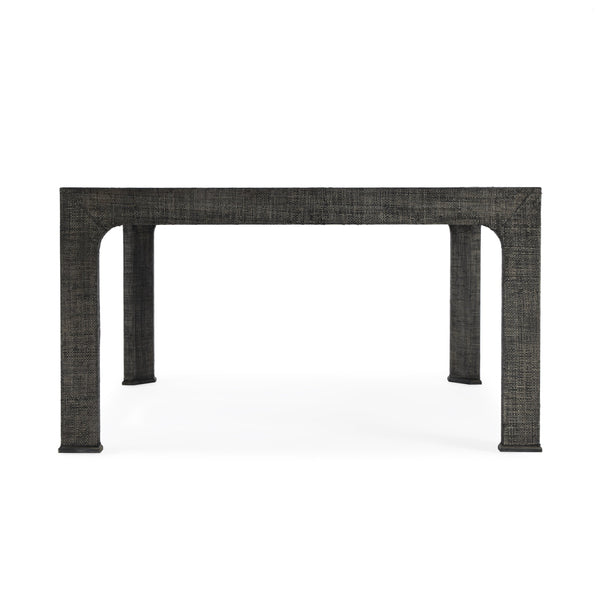 Butler Specialty Chatham Glass And Raffia Square Coffee Table - Modern Elegance With Textured Natural Finish Charcoal Saguran Raffia,Glass,Gmelina Arborea Wood 9153420-butler