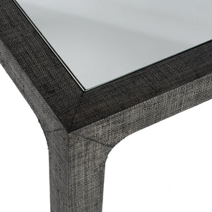 Butler Specialty Chatham Glass And Raffia Square Coffee Table - Modern Elegance With Textured Natural Finish Charcoal Saguran Raffia,Glass,Gmelina Arborea Wood 9153420-butler