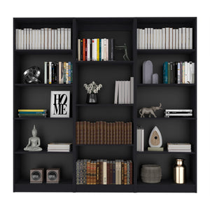 English Elm Bartow 3-Piece Bookcase Set - 14 Shelves For Stylish Storage In Modern Living Room & Office Spaces B070S00284