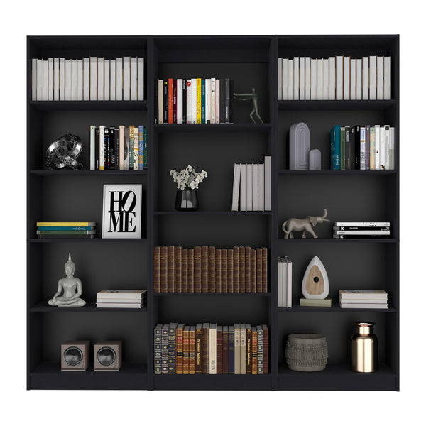 English Elm Bartow 3-Piece Bookcase Set - 14 Shelves For Stylish Storage In Modern Living Room & Office Spaces B070S00284