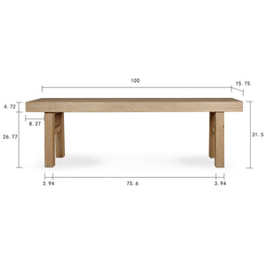 Lilys Capri Long Plank Console Table Weathered Natural Pinewood 100X16X31 9154