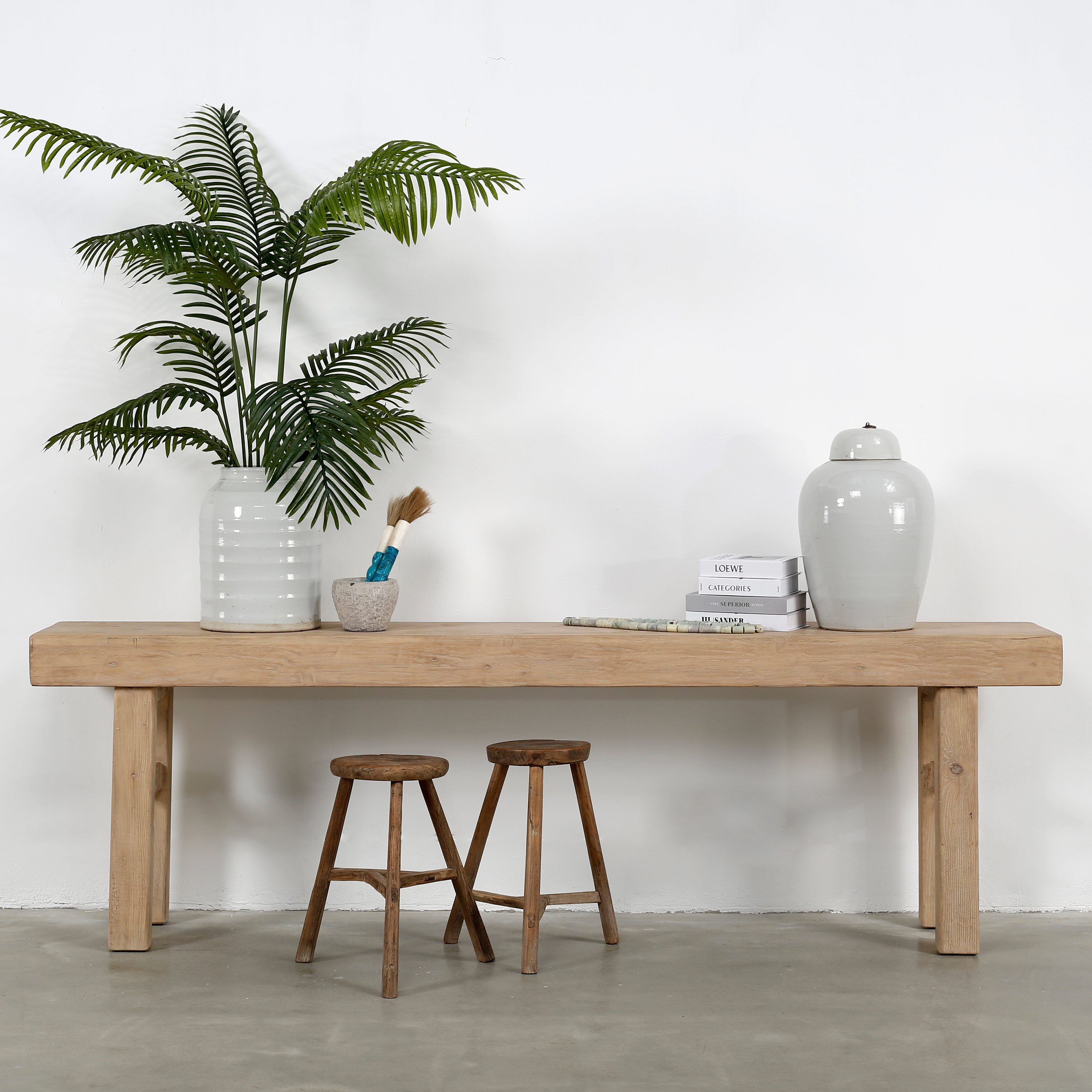 Capri Long Console Table in Weathered Natural Pinewood - Stylish, Dura