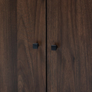 Baxton Studio Baxton Studio Rossin Shoe Storage Cabinet - Stylish Walnut Finish with Open Shelf for Entryway Organization ATSC1614-Columbia-Shoe Cabinet