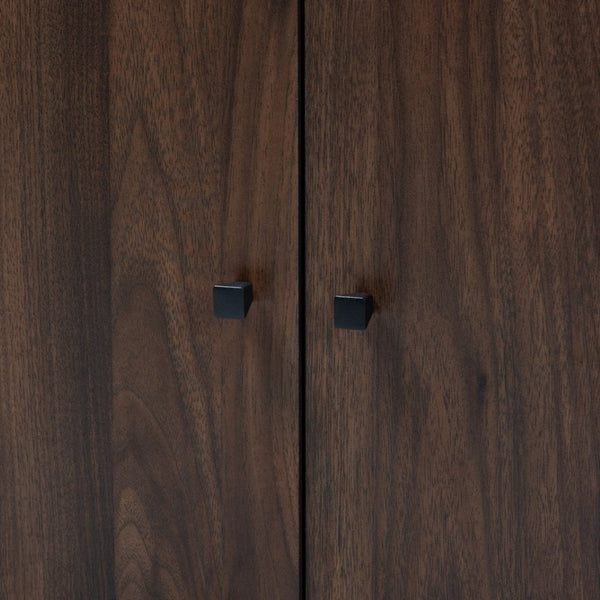 Baxton Studio Baxton Studio Rossin Shoe Storage Cabinet - Stylish Walnut Finish with Open Shelf for Entryway Organization ATSC1614-Columbia-Shoe Cabinet