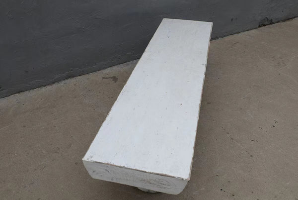 Lilys 68" Long 15-18 Inches Deep Capri Live Edge Primitive Bench/Table Distressed White 9155W-1