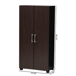 Baxton Studio Baxton Studio Modern Two-Tone Shoe Storage Cabinet - Stylish Wenge & Black, Compact Design for Entryways SESC294-Wenge-Shoe Cabinet