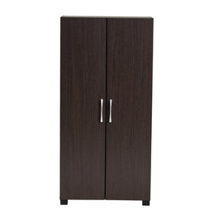 Baxton Studio Baxton Studio Modern Two-Tone Shoe Storage Cabinet - Stylish Wenge & Black, Compact Design for Entryways SESC294-Wenge-Shoe Cabinet