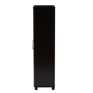 Baxton Studio Baxton Studio Modern Two-Tone Shoe Storage Cabinet - Stylish Wenge & Black, Compact Design for Entryways SESC294-Wenge-Shoe Cabinet
