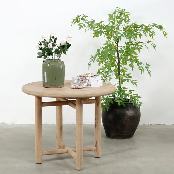 Lilys Capri Round Side Table Weathered Natural 31X31X25H 9156-NA