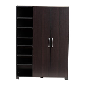 Baxton Studio Baxton Studio Modern Two-Tone Wenge and Black Shoe Storage Cabinet with Open Shelves & Ventilation SESC296-Wenge-Shoe Cabinet