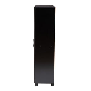 Baxton Studio Baxton Studio Modern Two-Tone Wenge and Black Shoe Storage Cabinet with Open Shelves & Ventilation SESC296-Wenge-Shoe Cabinet