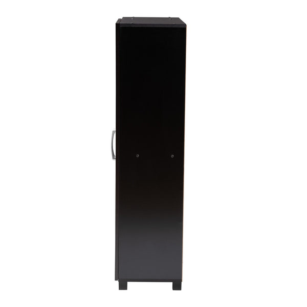 Baxton Studio Baxton Studio Modern Two-Tone Wenge and Black Shoe Storage Cabinet with Open Shelves & Ventilation SESC296-Wenge-Shoe Cabinet