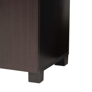 Baxton Studio Baxton Studio Modern Two-Tone Wenge and Black Shoe Storage Cabinet with Open Shelves & Ventilation SESC296-Wenge-Shoe Cabinet