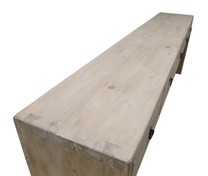Lilys Waterfall Console Table With Five Drawers Weathered Natural Wood 98X18X34 Pre-Order Only 9157-L