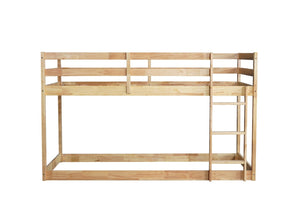 English Elm Solid Wooden Twin Over Twin Floor Bunk Bed - Safe, Stylish, And Functional With Natural Finish Design W504P191673-GIGA