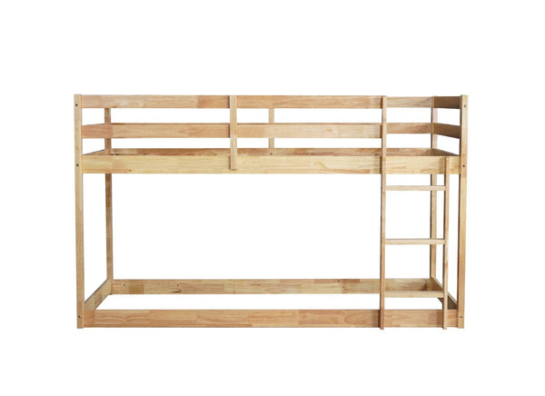 English Elm Solid Wooden Twin Over Twin Floor Bunk Bed - Safe, Stylish, And Functional With Natural Finish Design W504P191673-GIGA