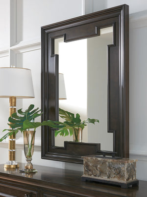 Lexington Barclay Butera Highwood Rectangular Mirror - Chic Hollywood Regency Design With Elegant White Ash Burl Accents Wilshire  915-205