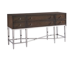 Lexington Barclay Butera Fairfax Sideboard: Luxurious Hollywood Regency Design With 6 Felt-lined Drawers And Black Nickel Base Wilshire  915-869c