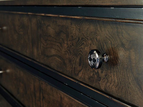 Lexington Barclay Butera Westside Hall Chest - Luxurious Hollywood Regency Design With White Ash Burl And Ample Storage Drawers Wilshire  915-974