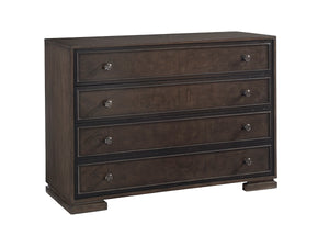 Lexington Barclay Butera Westside Hall Chest - Luxurious Hollywood Regency Design With White Ash Burl And Ample Storage Drawers Wilshire  915-974
