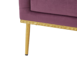 English Elm Modern Velvet Accent Chair Curved Arms Plush Cushion Upholstered Seat for Living Room Purple N763P360686I