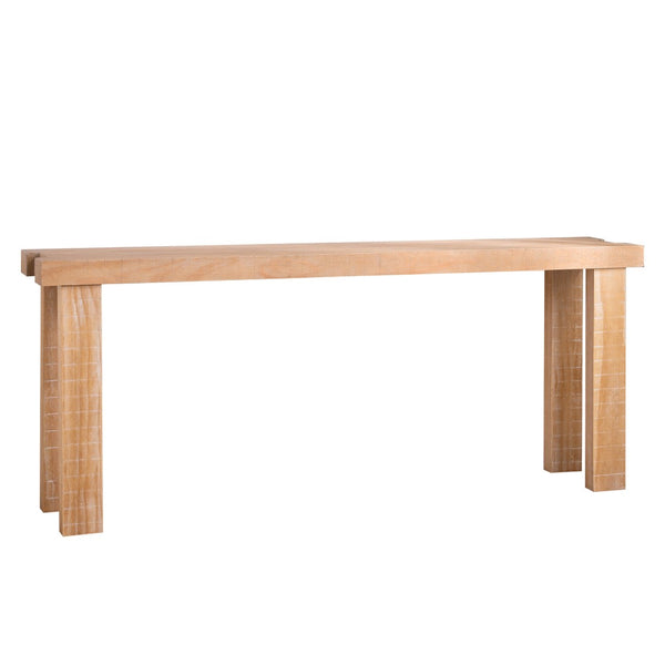 English Elm Rustic Light Wood Narrow Console Table for Entryway Hallway or Behind Sofa W2729P270740