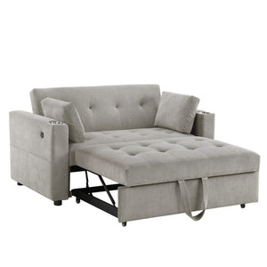 English Elm Laurelle Corduroy Sleeper Loveseat with Usb Charging Tufted Compact Sofa Bed B2749P413231