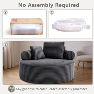 English Elm Round Sectional Sleeper Sofa Memory Foam Cloud Couch for Contemporary Living Spaces W3224P444274