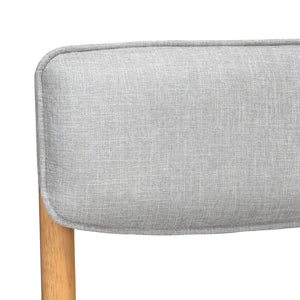 English Elm Modern Linen Upholstered Dining Chair Set Solid Wood Cross Base Removable Back Light Gray T3623P465995