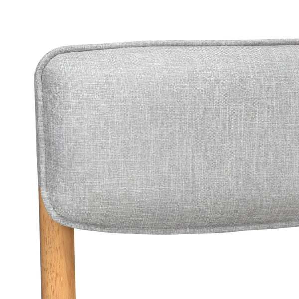 English Elm Modern Linen Upholstered Dining Chair Set Solid Wood Cross Base Removable Back Light Gray T3623P465995