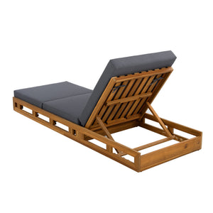 English Elm Christopher Knight Home® - Lounge Chaise Set - Durable Acacia Wood With Plush Triple-Fold Cushion For Ultimate Outdoor Relaxation N770P272405T_N770P208326G