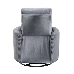 English Elm Gray Corduroy Swivel Glider Recliner Chair - Plush Upholstery, 360° Swivel, Smooth Recline, 34"x36" B011P383304