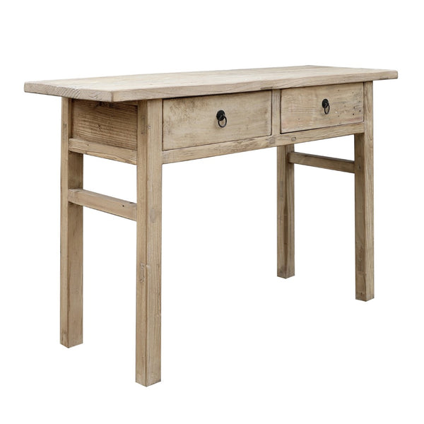 Lilys 51" Rustic Elmwood Console With Two Drawers Weathered Natural 9162-NA