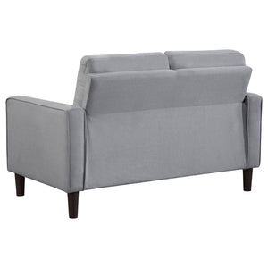 English Elm Harvey Grid Tufted Track Arm Loveseat in Neutral Performance Fabric for Compact Spaces B062P440341