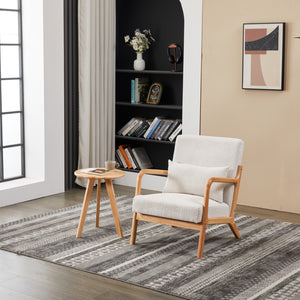 English Elm Mid-Century Modern Accent Chair & Coffee Table Set - Vintage Luxury For Stylish Living Spaces W2989P362773