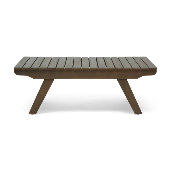 English Elm Christopher Knight Home® - SEDONA Acacia Outdoor Coffee Table with Open Slat Top, Durable Wood Design for Patio Living Spaces Grey 41.5 L x 28.25 W x 7.5 H 65811.00DGRY