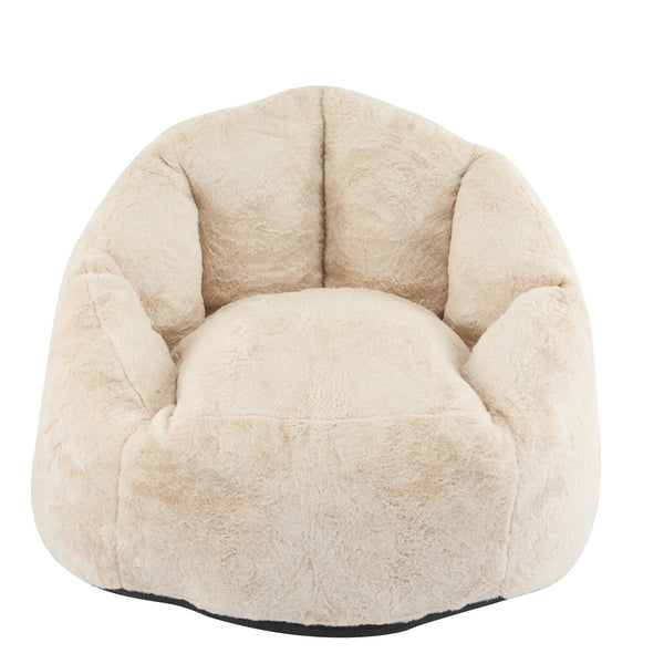 English Elm Christopher Knight Home® - Albi Velvety Beige Indoor Armchair-Style Bean Bag — Eco-Friendly Shredded Foam, Compact Cozy Accent N775P265487B