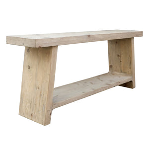 Lilys 72" Ravenna Console Table Weathered Wash Natural Pine 9164