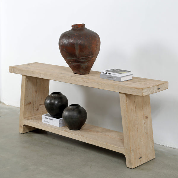 Lilys 72" Ravenna Console Table Weathered Wash Natural Pine 9164