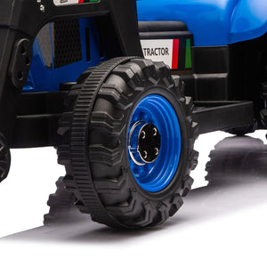 English Elm 24v Kids Electric Tractor with Swappable Construction Attachments and Parent Remote W1578P230011