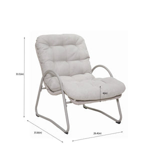 English Elm Outdoor Woven Rope Wicker Lounge Set Iron Frame Patio Chairs with Round Side Table W3990P462696