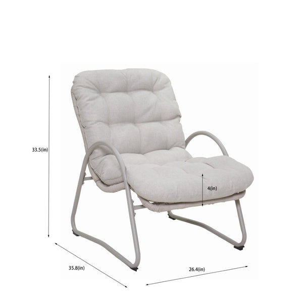 English Elm Outdoor Woven Rope Wicker Lounge Set Iron Frame Patio Chairs with Round Side Table W3990P462696