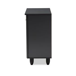 Baxton Studio Baxton Studio Winda Modern Dark Gray Entryway Shoe Storage Cabinet for Neat and Stylish Organization 2-Door SC864572 B-Dark Grey-Shoe Cabinet