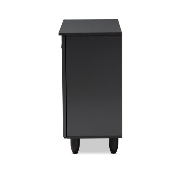 Baxton Studio Baxton Studio Winda Modern Dark Gray Entryway Shoe Storage Cabinet for Neat and Stylish Organization 2-Door SC864572 B-Dark Grey-Shoe Cabinet