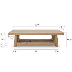 Lilys Ravenna Coffee Table Weathered Natural Pine 67X31X18 9165