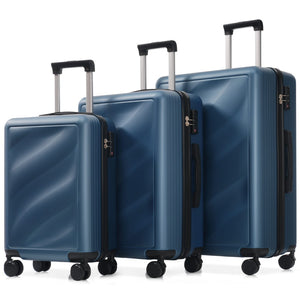 English Elm Luggage 3 Piece Hardshell Abs Set with Spinner Wheels Tsa Lock Travel Ready Dark Blue N730P304620C