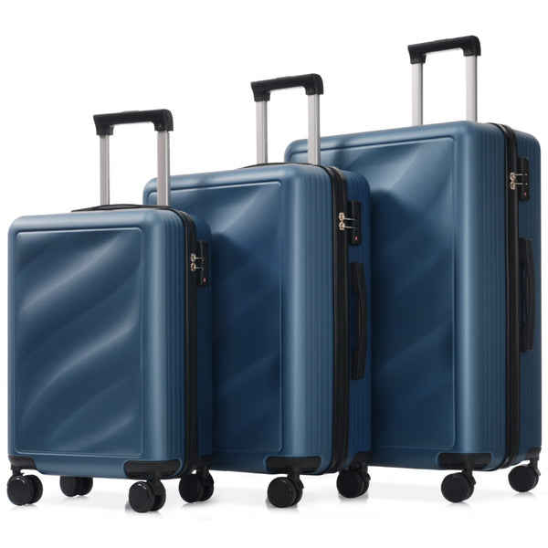 English Elm Luggage 3 Piece Hardshell Abs Set with Spinner Wheels Tsa Lock Travel Ready Dark Blue N730P304620C